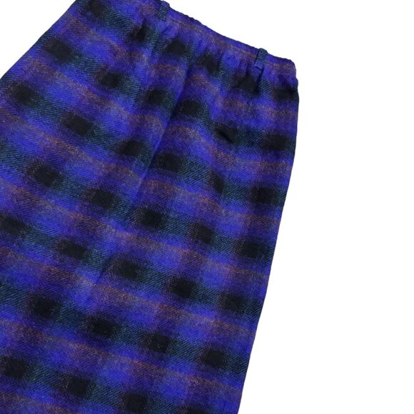 VINTAGE 70s 80s Prestige Petites Plaid 2 Piece Skirt Jacket Set Womens 8 Petite - Picture 7 of 7